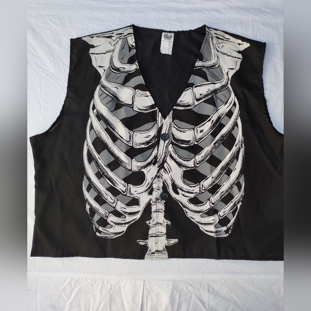 Spirit Skeleton Vest Halloween Costume Party Goth Day of the Dead Retro Hipster